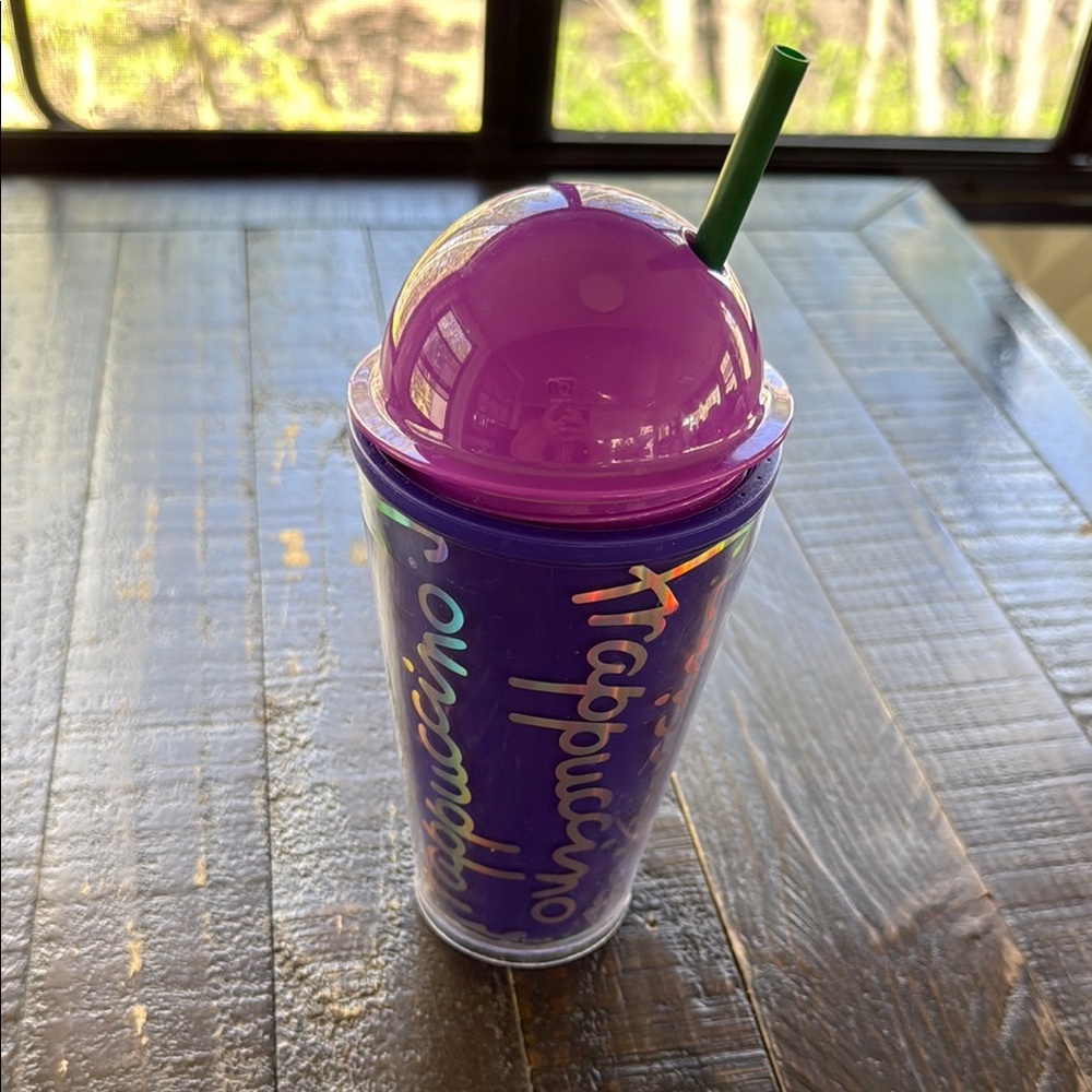 Starbucks Frappuccino cup with twist lid Purple Tumbler and Straw